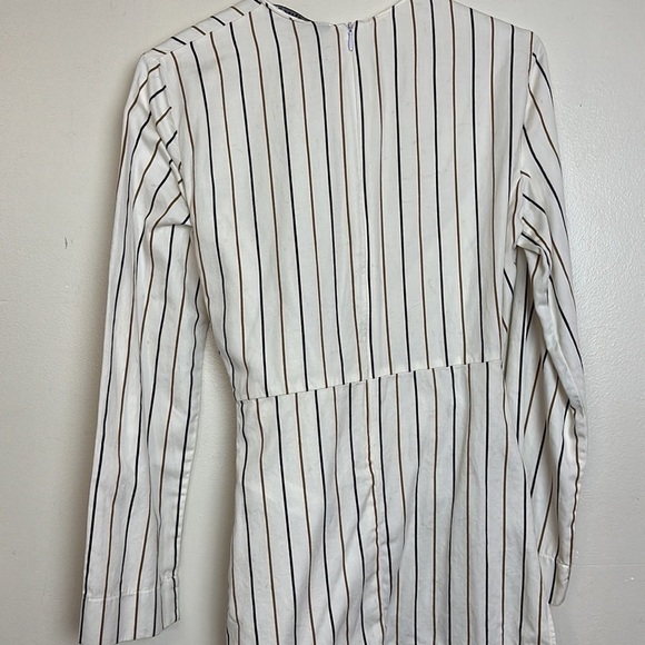 Zara Cotton Poplin Striped Bow Long Sleeve Tunic Top - Picture 11 of 15